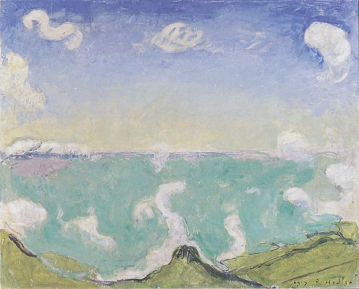 Ferdinand Hodler Landschaft bei Caux mit aufsteigenden Wolken Spain oil painting art